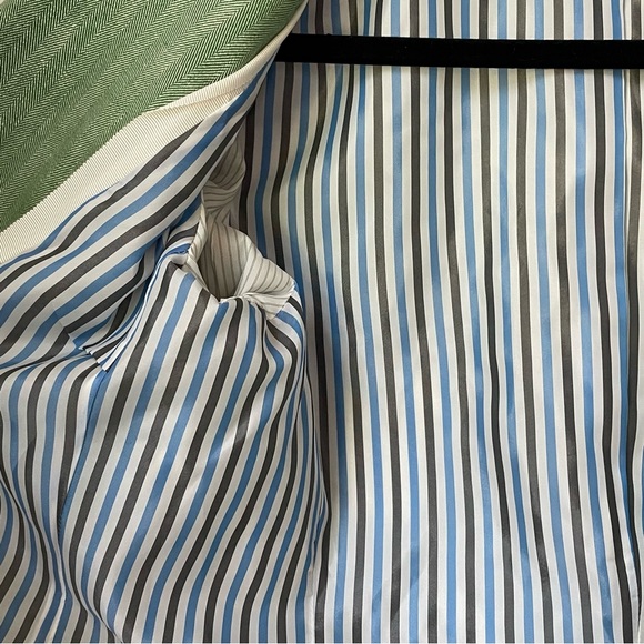 Veronica Beard Diego Dickey Jacket Green Herringbone Linen Blazer Size 10 - Picture 6 of 9